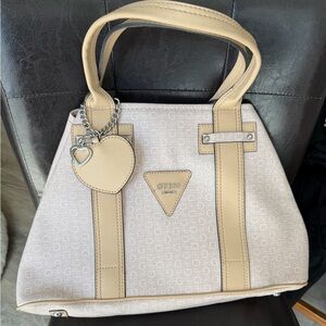 Guess Tan and Cream Satchel